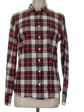 Plaid Button Down jcrew perfect fit medium red checker holiday m
